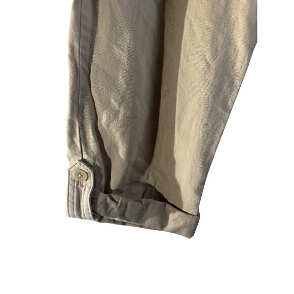 Talbots Pants Womens 8P Petite Heritage Tan Khaki Roll Up Casual Linen Blend - Picture 3 of 7